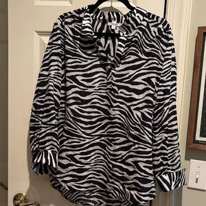 Chico's Black and White Zebra Print Blouse